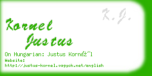 kornel justus business card